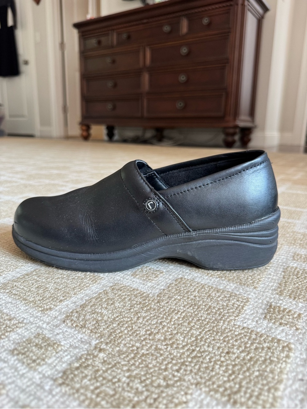 Rockport Works Leather Slip Resistant Work Clogs Utility Shoes Black Size 8.5 - Picture 3 of 11